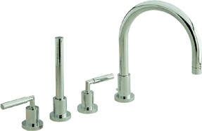 Ultra Helix Lever 4 tap hole deck mounted bath mixer