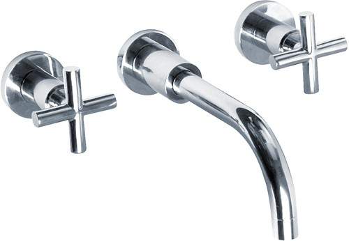 Ultra Helix X head 3 tap hole wall mounted basin mixer tap