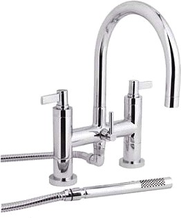 Saros Bath shower mixer tap - including kit, swivel spout