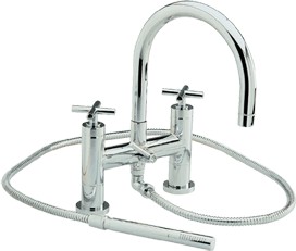 Ultra Helix X head bath shower mixer tap including kit, swivel spout