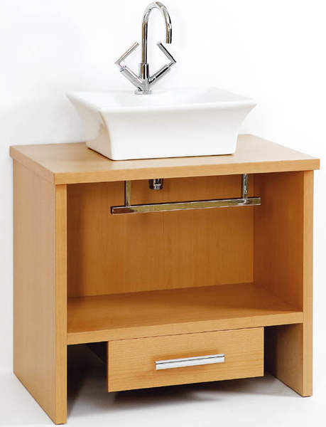 daVinci Troy large beech stand and freestanding basin, drawer & towel rail.