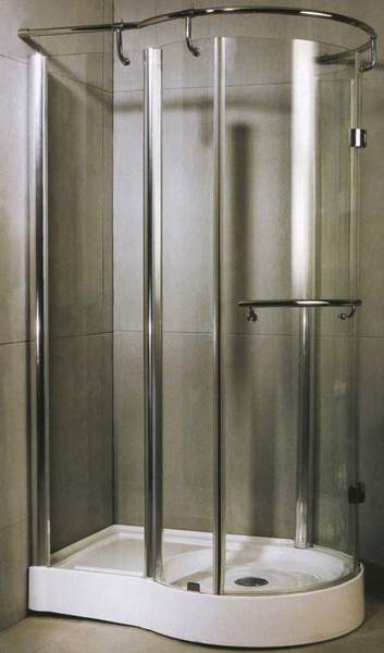 Specials Offset quadrant shower enclosure with tray & waste (right handed).