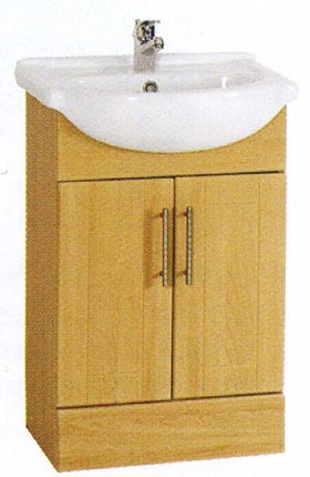 daVinci 550mm Birch Vanity Unit with one piece ceramic basin.