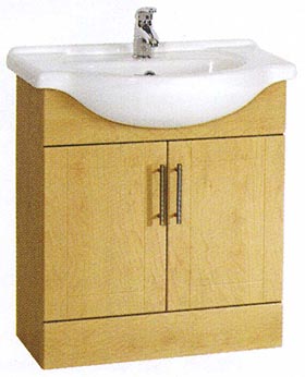 daVinci 750mm Birch Vanity Unit with one piece ceramic basin.