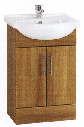 daVinci 550mm Cherry Vanity Unit with one piece ceramic basin.