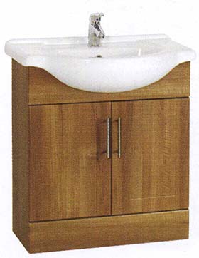 daVinci 750mm Cherry Vanity Unit with one piece ceramic basin.