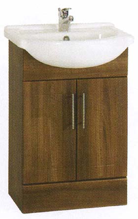 daVinci 550mm Wenge Vanity Unit with one piece ceramic basin.