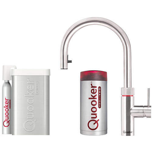 Quooker Flex 5 In 1 Boiling Water Kitchen Tap & CUBE PRO3 (S Steel).