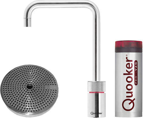 Quooker Nordic Square Boiling Water Tap & Drip Tray. PRO3 (B Chrome).