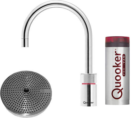 Quooker Nordic Round Boiling Water Tap & Drip Tray. PRO3 (B Chrome).