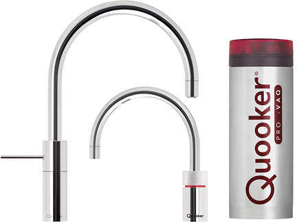 Quooker Nordic Round Twintaps Instant Boiling Tap. PRO11 (Polished Chrome).