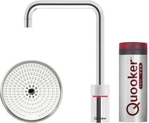 Quooker Nordic Square Boiling Water Tap & Drip Tray. PRO11 (P Chrome).