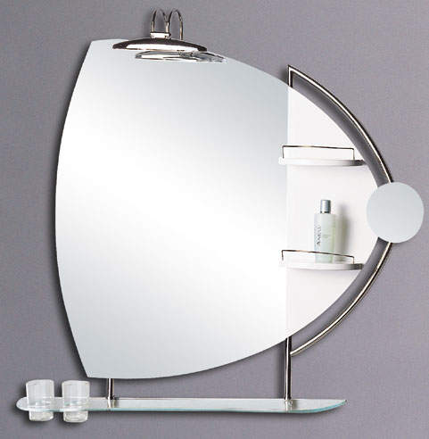 Reflections Chester illuminated bathroom mirror with shelves. 1000x950mm.