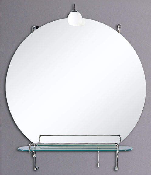 Reflections Paisley illuminated bathroom mirror with shelf. 700x760mm.