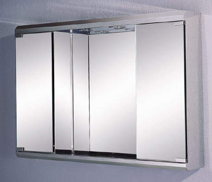 Reflections Westport stainless steel bathroom cabinet & light. 650x460mm.