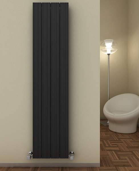 Reina Radiators Enzo Vertical Radiator (Black). 470x1800mm. 5656 BTU.