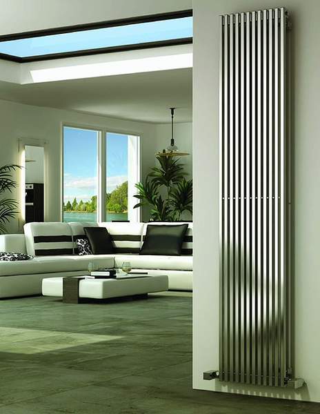 Reina Radiators Odin Vertical Radiator (Satin Stainless Steel). 230x1800.