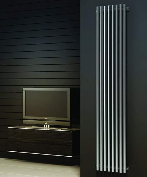 Reina Radiators Orthia Vertical Radiator (Satin Stainless Steel). 1800x295.