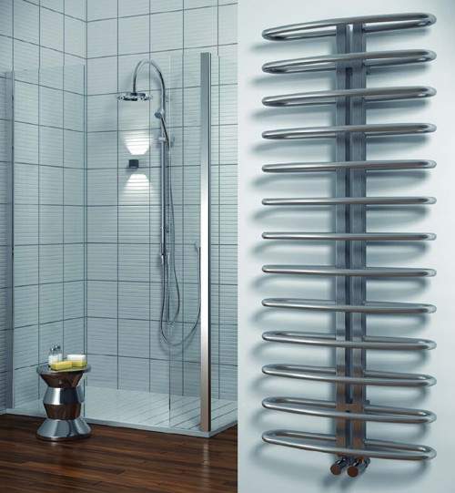 Reina Radiators Spica Towel Radiator (Satin Stainless Steel). 1440x520.