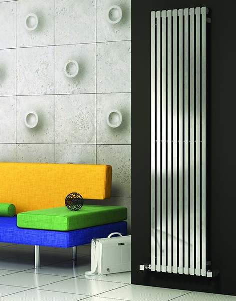 Reina Radiators Xeina Vertical Radiator (Satin Stainless Steel). 245x2000.