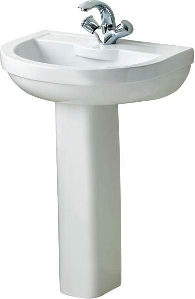 RAK Charlton 1 Tap Hole Basin & Pedestal. 550mm.