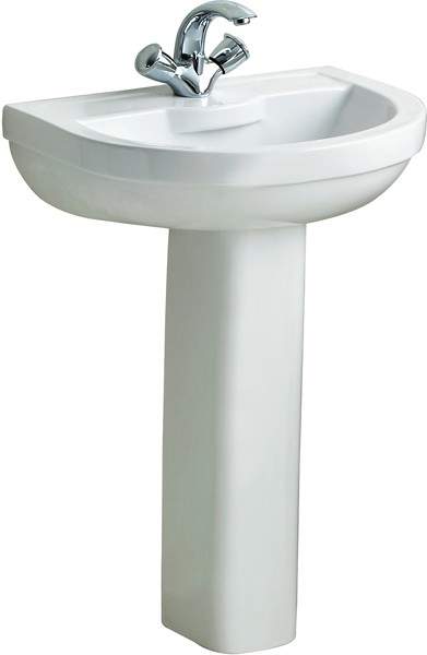 RAK Charlton 1 Tap Hole Basin & Pedestal. 650mm.