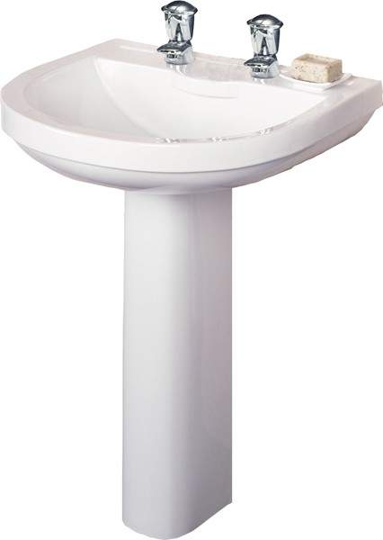 RAK Charlton 2 Tap Hole Basin & Pedestal. 550mm.