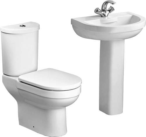 RAK Charlton 4 Piece Bathroom Suite With 1 Tap Hole Basin.