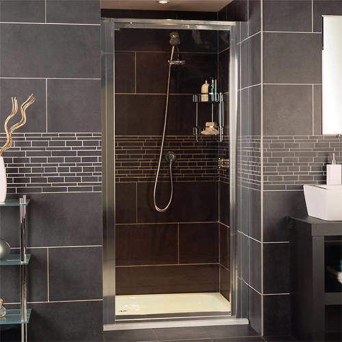 Roman Collage Pivot Shower Door (800x1830mm, Silver).