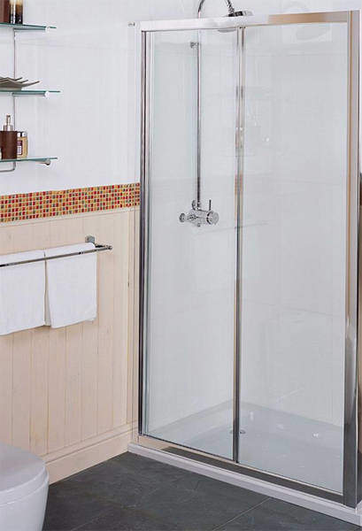 Roman Collage Sliding Shower Door (1200mm, Silver). C2T1213S.