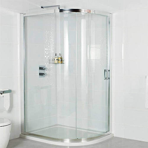 Roman Embrace Offset Quad Shower Enclosure & Sliding Door (1000x800mm).