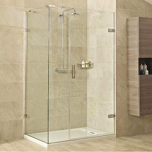 Roman Liber8 Shower Enclosure With Hinged Door (1200x800, Nickel).