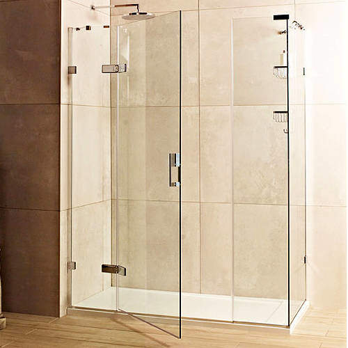 Roman Liber8 Shower Enclosure With Hinged Door (1200x900, Nickel).