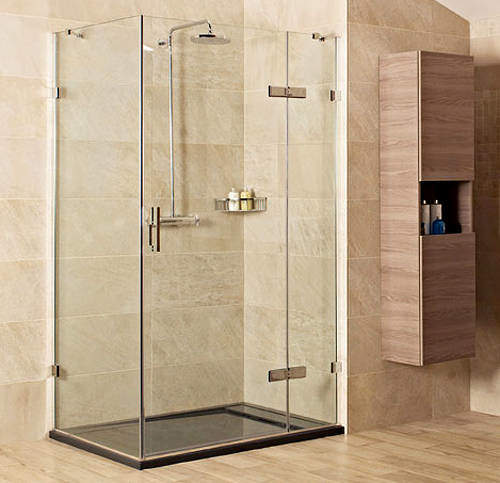 Roman Liber8 Shower Enclosure With Hinged Door (1000x1000mm, Chrome).