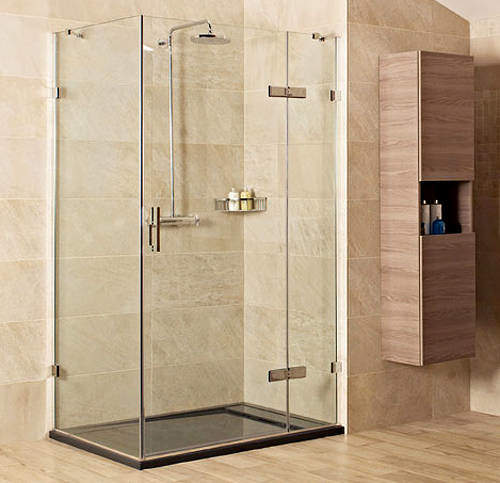 Roman Liber8 Shower Enclosure With Hinged Door (1200x1000mm, Nickel).