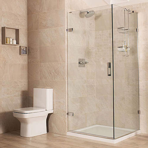 Roman Liber8 Frameless Shower Enclosure With Hinged Door (1000x760mm).