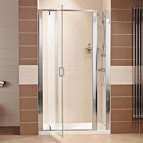 Roman Lumin8 760 Pivot Shower Door With 200 In-Line Panel (960mm).