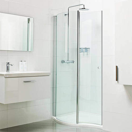 Roman Lumin8 Wave Walk In Shower Screen (1400mm).