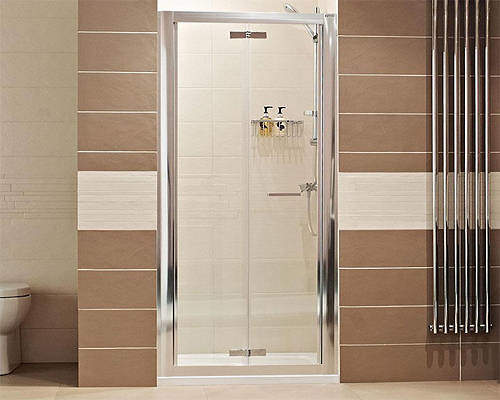 Roman Lumin8 Bi-Fold Shower Door (1000mm, Silver Frame).