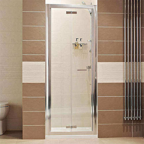 Roman Lumin8 Bi-Fold Shower Door (900mm, Silver Frame).