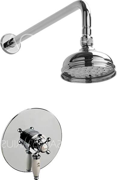 Sagittarius Butler Shower Valve With Arm & 130mm Head (Chrome).