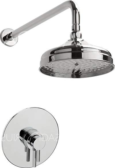 Sagittarius Ergo Shower Valve With Arm & 200mm Head (Chrome).