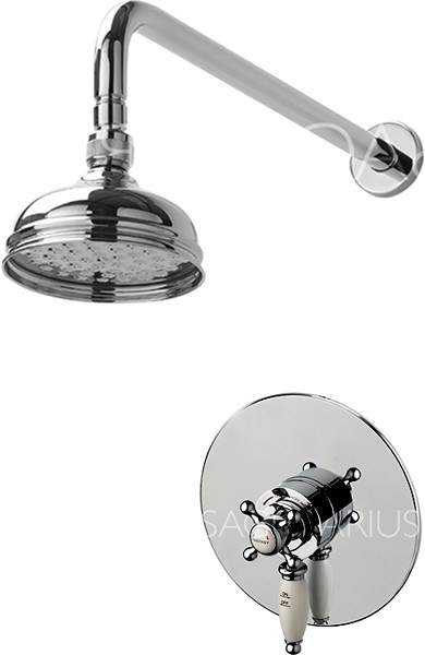 Sagittarius Fantasy Shower Valve With Arm & 130mm Head (Chrome).