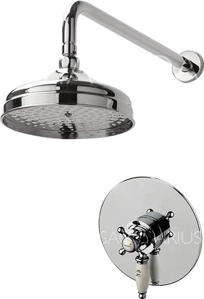 Sagittarius Fantasy Shower Valve With Arm & 200mm Head (Chrome).