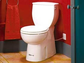 Saniflo Sanichasse ceramic WC with built-in macerator.