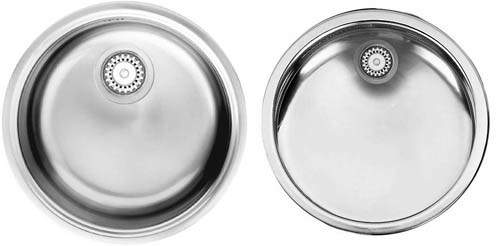 Smeg Sinks Round Bowl Inset Alba Kitchen Sink & Drainer (Stainless Steel).