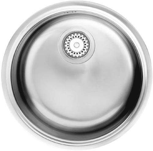 Smeg Sinks Round Bowl Inset Alba Kitchen Sink (Stainless Steel).