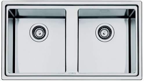 Smeg Sinks Mira 2.0 Double Bowl Sink (Stainless Steel).