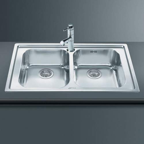 Smeg Sinks Rigae 2.0 Double Bowl Sink (Stainless Steel).