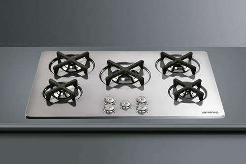 Smeg Gas Hobs Newson 5 Burner Gas Hob. 75cm (Stainless Steel).